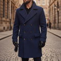 Men's Elegant Double-Breasted Wool Coat