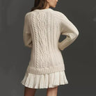 Cable Knit Mini Sweater Dress - Cozy, Chic Winter Must-Have