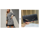 70% OFF Hot Sale: Women's Houndstooth Bodycon Midi Dress with Crew Neck