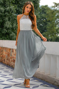 Carmela Women's Halter Maxi Dress - Elegant Wedding Guest Gown