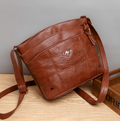 Women's Timeless Vintage Leather Shoulder Bag with Rich Patina