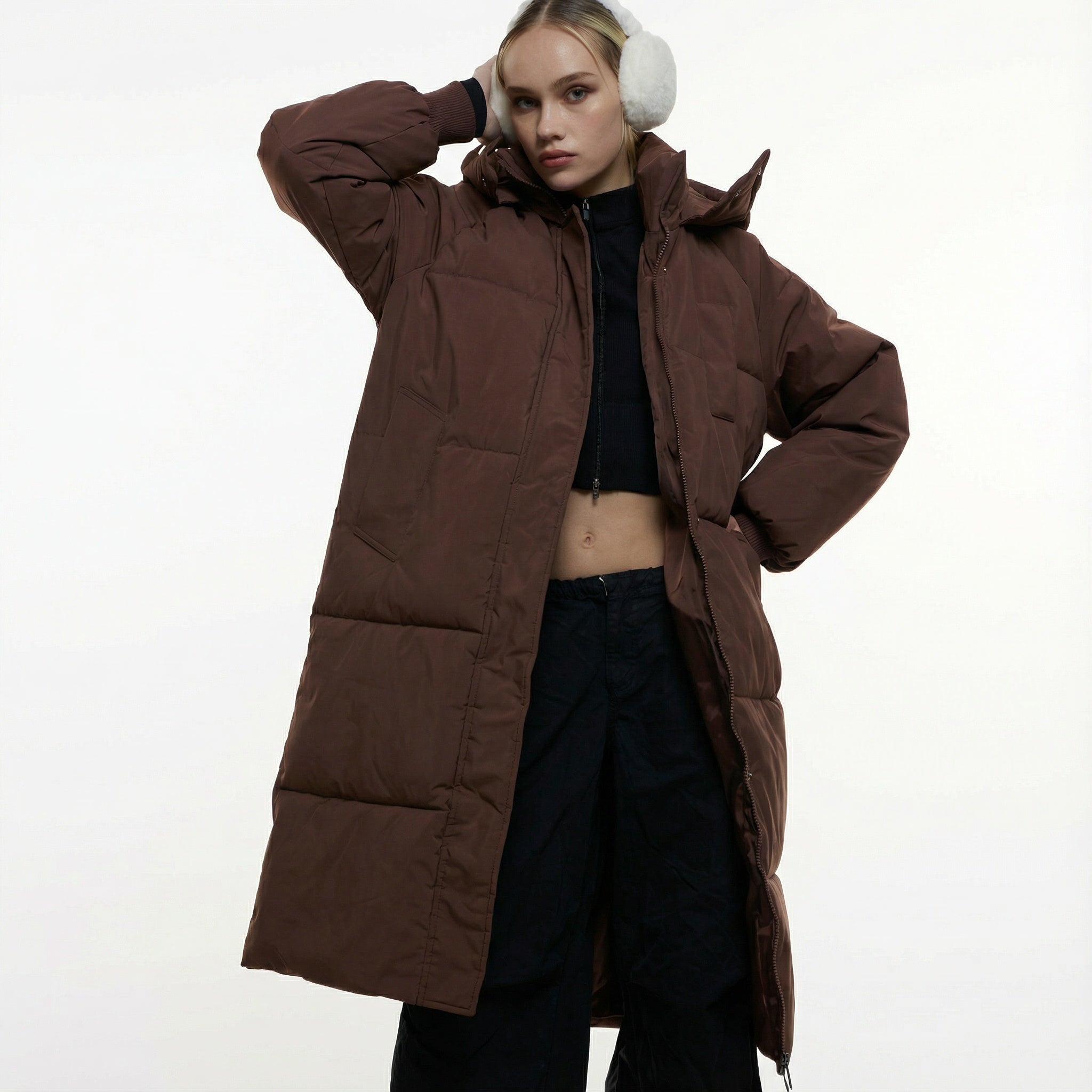 Classic Hooded Long Puffer Coat – Timeless Warmth, Sleek Style